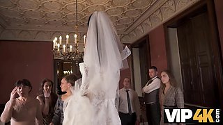 Watch the bride get pounded in public after a small wedding turned into a wild fuckfest!