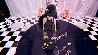 [mmd] Excuse Me; Erotic Tattoos; Striptease; Black Stockings; Squirting