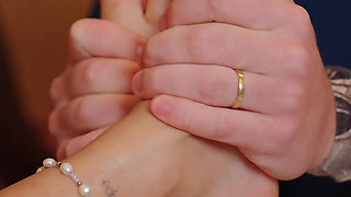 Foot Massage, Foot Worship & Footjob From Blonde Mistress - Cum on Soles