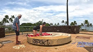 We Found a Large Round Stone Sundial (altar) at the Top of a Hill in a Park