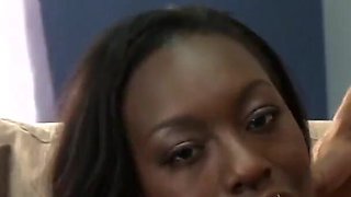 Hot ebony with nice ass gets some white dick