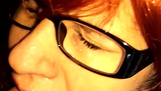Huge Cumshot with Glasses