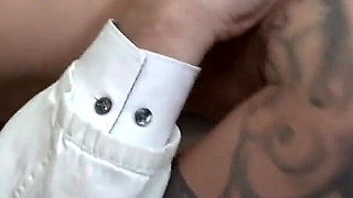 Blonde Tattoed Girl Love Threesome Fuck