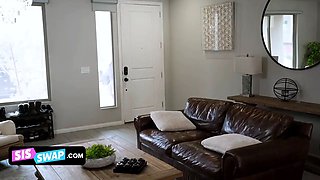 Crazy stepbros blackmail two obscene vixens with a homemade fucktape to make them comply their wishes