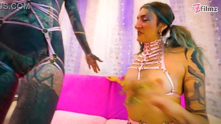 3 Inked Girls Wrecked by 2 Guys in Hardcore Orgy