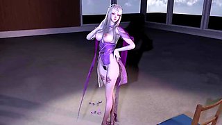 3D cute cosplay slut naked her perfect body have blowbang sex with big cocks