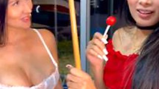 Latinas are playing pool and play together: Big Tits, Big Ass  Babe Porn