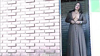 Busty amateur exhibitionist Lolas public nudity and outdoor masturbation of sexy flashing latina babe