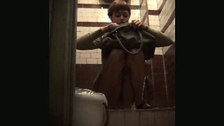 This pee loving slut has no problem being watched in the public restroom