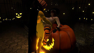 Esmeralda Is Sexy Mature Witch Fucking Pumpkin King On Halloween