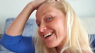 Naughty MILF sucks cock and rides it in cowgirl with her big tits out