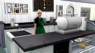 Sims 4  Busty Barista Interracial Sex