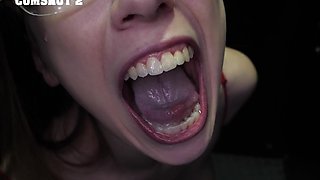 Brunette milf Jackie Hoff gets a hot sticky facial through the gloryhole.