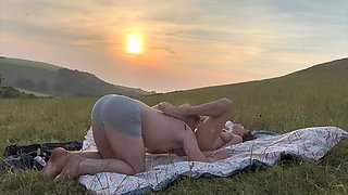 We Make Love In Public Field Until Milf Cums And Left With Creampie