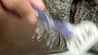 In the Bathroom Shaking My Hairy Pussy