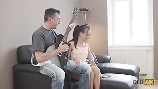 Old4k. grandpa with teenie spirit makes love to adorable teenie woman