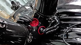 LatexLovingLady Solo: Built-In Vaginal & Anal Condom Latex Catsuit Tease - OnlyFans HD