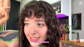 A Hairy Giantess Mocks Your Little Cock and Swallows You