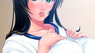 Busty hentai coed hot riding dick and cumshot