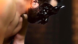 Enjoying a Fit Body in a Dark Alley. Fucking in a Fishnet Suit. He Can't Hold Back and Cums Inside Her