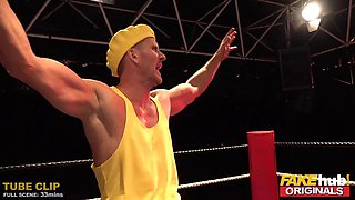 FAKEhub Originals Teen Machine Vs Bulldozer in wild and crazy wrestling