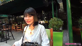 Picking a cute Thai girl and bringing her to the hotel to fill her up