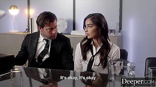 Deeper. Anal-queen Emily  Seth succumb to sexual tension