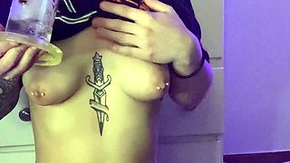 Small titted brunette amateur anal nailed at home