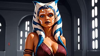 Futanari Ahsoka Tano Masturbating Self-sucking