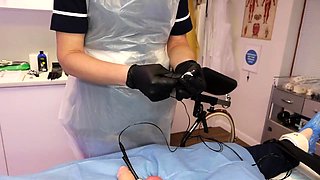 Gloves, Sounding, Chastity Removal, Semen Sample, Face