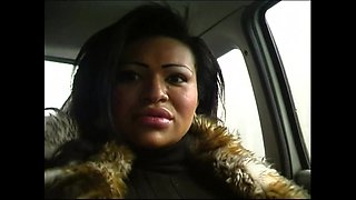 Horniest Fuck in the Car Ebony Bitch and Hot Slutty Cougar