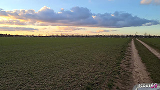 German Blonde Hitchhiker Pick up and Get Risky POV Outdoor Fuck in Car