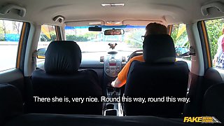 Fake driving school - nineteen year senior dark haired learner entices instructor in car xxx romp