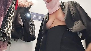 Sexy mommy Mirsur tries on some panties while eyeing a hairy milf with big tits and a big ass