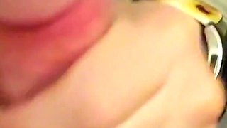 Old Granny Gives Perfect Handjob on the Sofa