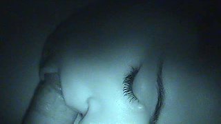 Gorgeous chick with big natural tits getting her pussy fingered while she's sleeping