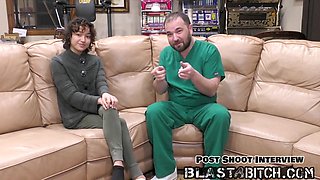 Brooklyn Rossi gives a steamy blowjob, gets pounded hard, and is covered in a massive load of cum
