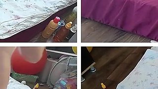 Wife Gives Me a Footjob. I Cum on My Wife's Body