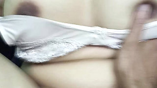 Sexy lady laying on bed and i am fucking her pussy