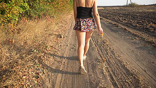 Watching Girl Walks Outdoors Upskrt Full Back Panties