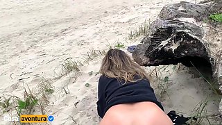 Hidden Handjob On The Beach People Near! Real Amateur