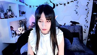 Evil cosplayer striptease