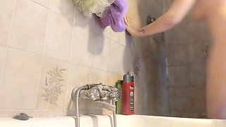Your Beautiful Italian in the Shower with Her Big Hairy Pussy
