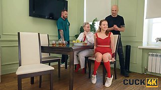 Cuck4k. two peckers 1 facehole blowjob: party went so well!