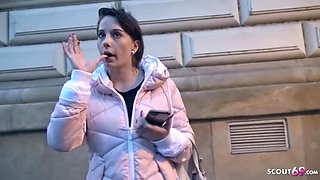 German Teen with Huge Natural Tits Fucks for Cash - Public Pickup Casting