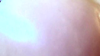 Tattooed Amateur Rubs Oiled Body - Big Ass, Curvy, Bush
