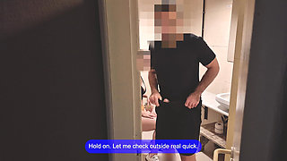 Gym Bathroom Surprise - She Got Caught with Ass Out & Took My Load