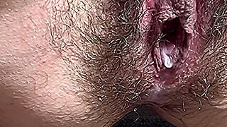 Dirty Slut Pees for Me,leaking Juices From Hairy Vagina