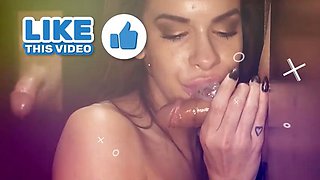 GLORYHOLE SECRETS - Hannah Quinn Swallows Loads in First Gloryhole Glory