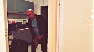 Stepfamily Visit Sparks Girl-on-Girl Cunnilingus in Bathroom